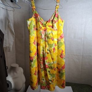 LONDON Times Yellow Print Sleeveless Dress Women's Size 12